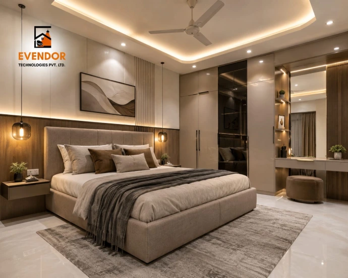 Warm Bedroom Interior