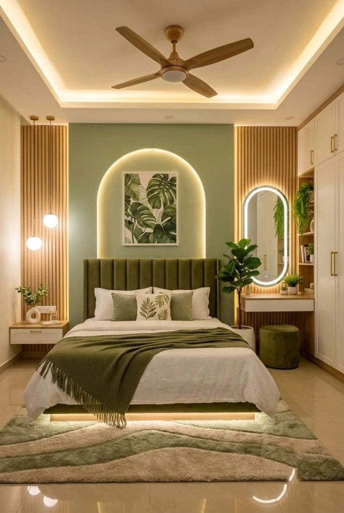 Green Accent Bedroom